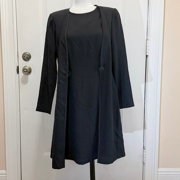 Liz Claiborne size 6 black sheath overlay dress. Formal, semi-formal, business - Picture 3 of 10